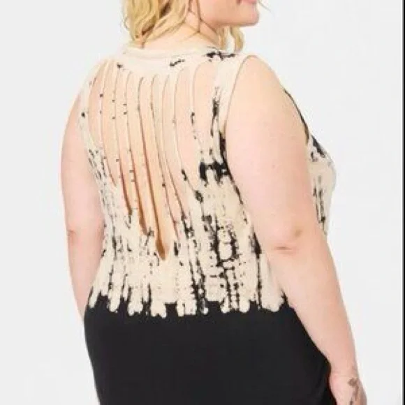 Torrid Cream and Black Sleeveless Tank Top - Picture 4 of 5
